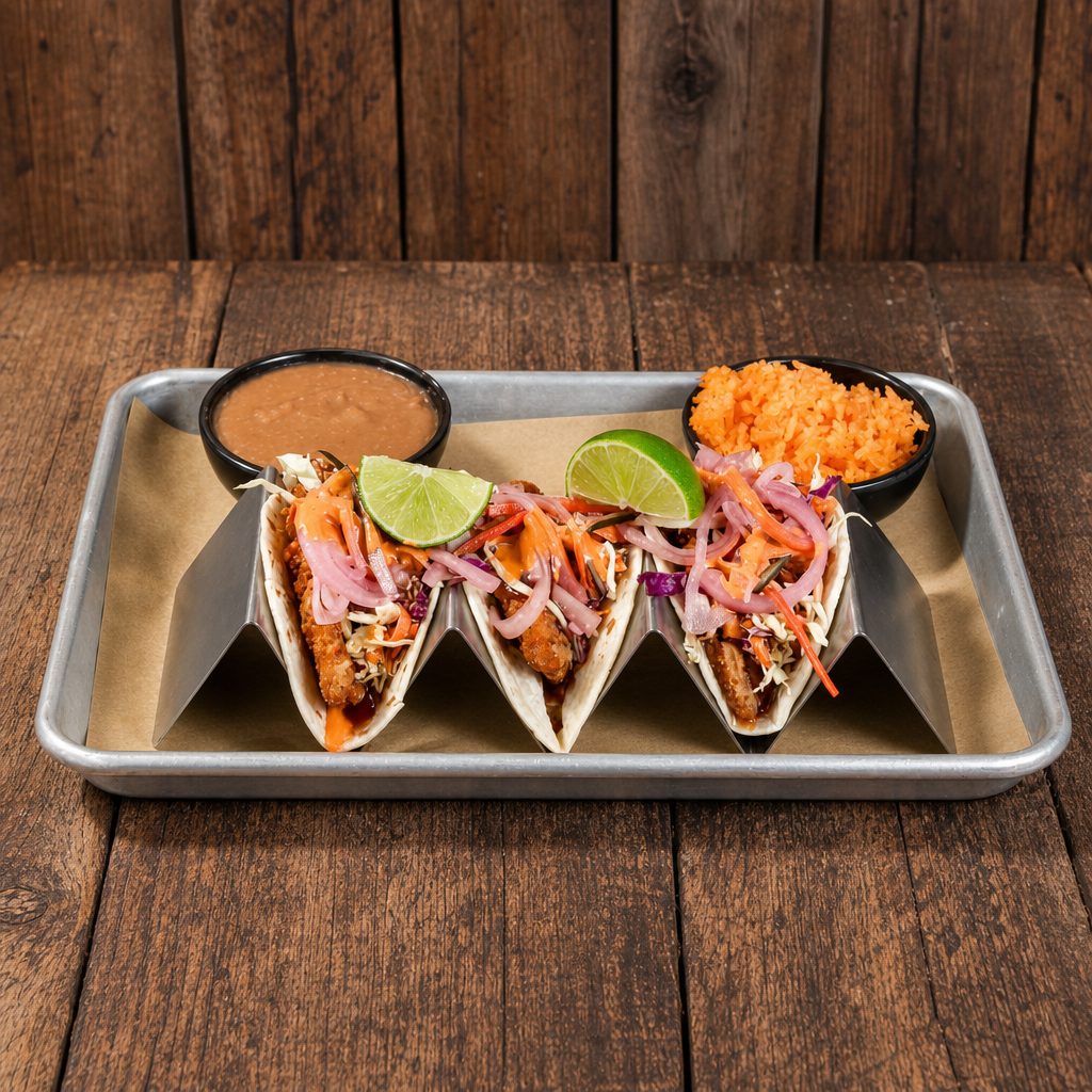 Mexican Seasoned Fried Chicken Taco.